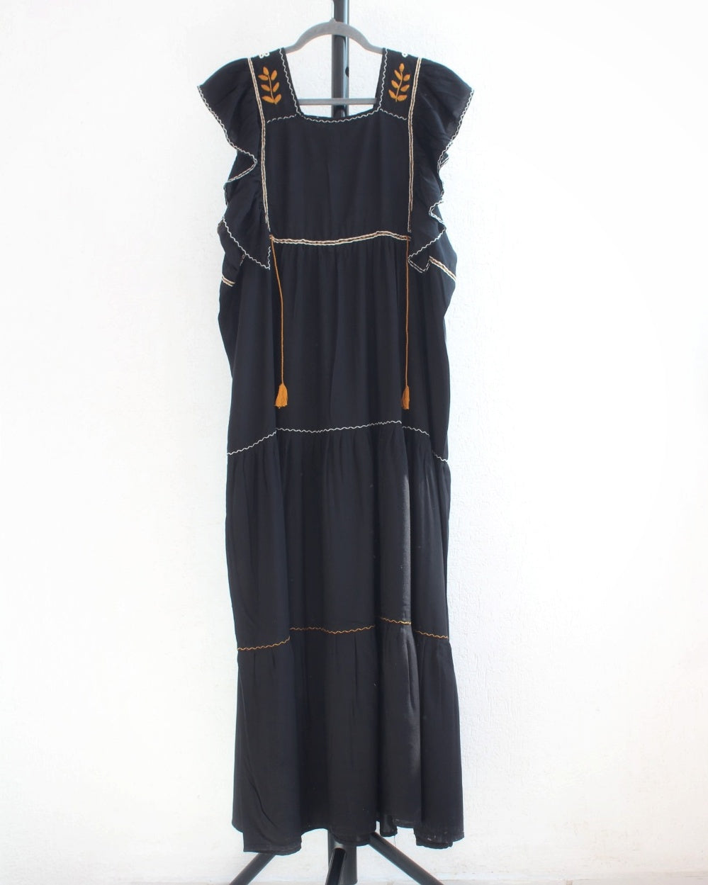 Vestido Josefina Negro Amarillo Unitalla