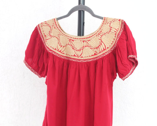 Blusa Aguacatenango Rojo Beige