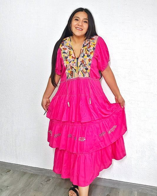 Vestido Blanca Rosa Mx Colores Unitalla