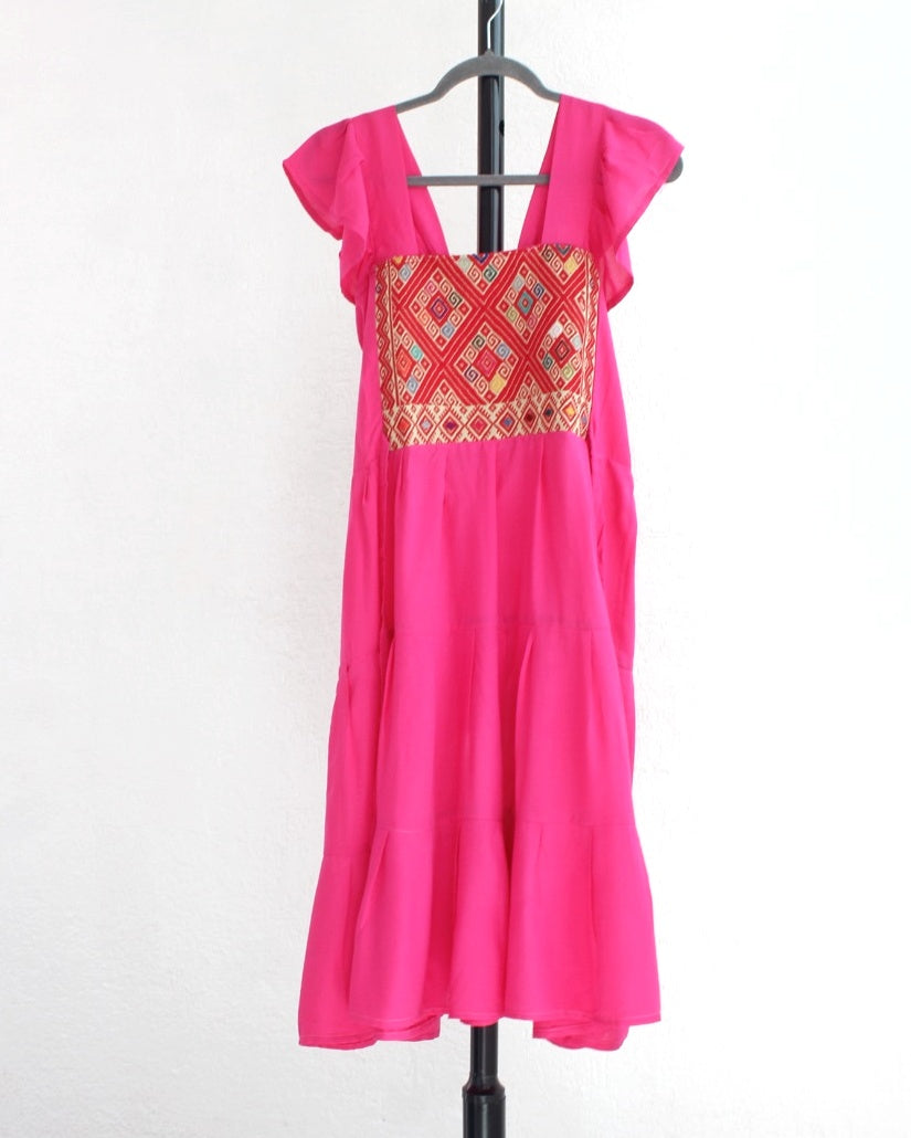 Vestido Anita Corto Rosa Mexicano