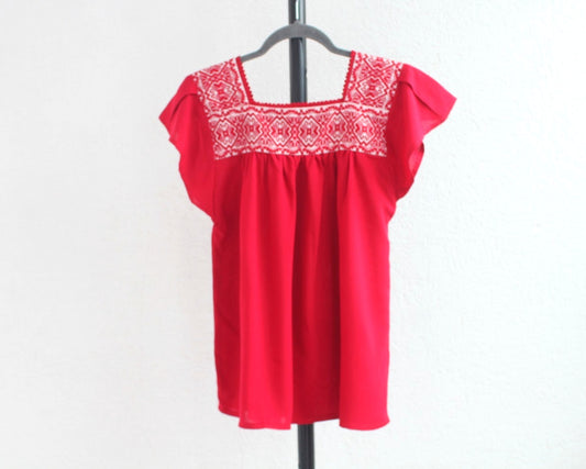 Blusa Tania Rojo Maripositas  Ch - M