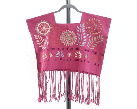 Crop Top Flores Rococo Vino Rosa