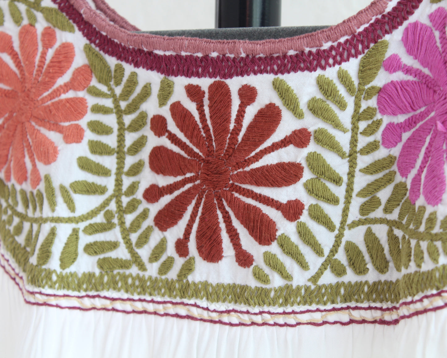 Blusa Aguacatenango Blanco Rosa Vino Verde