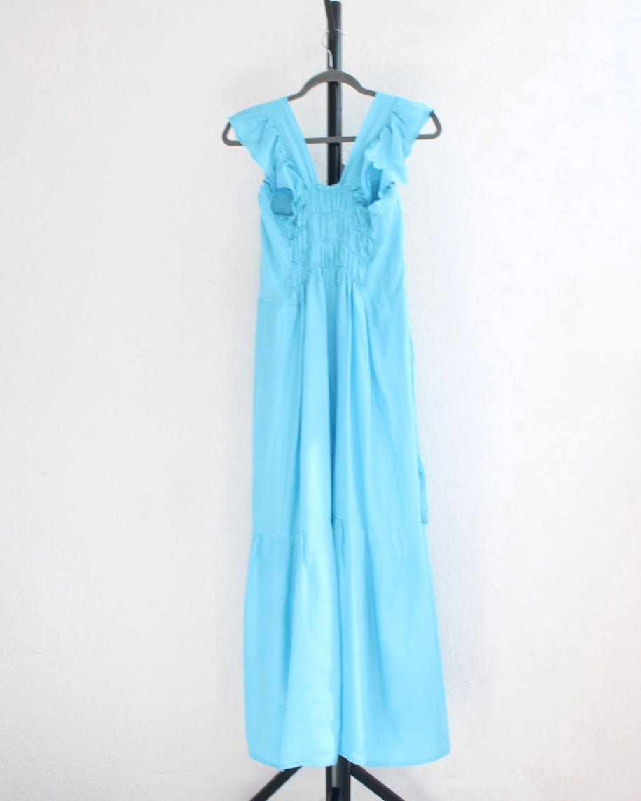 Vestido Anita Largo Azul Claro