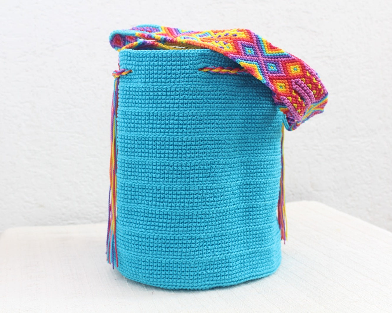 Bolso Morral Azul Amarillo Rosa