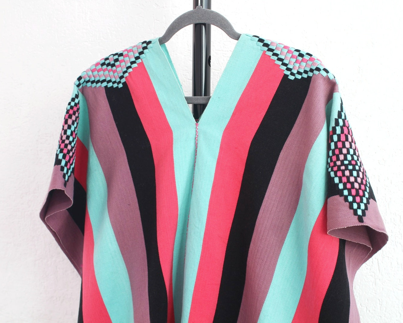 Jorongo Rombos Coral Turquesa Negro