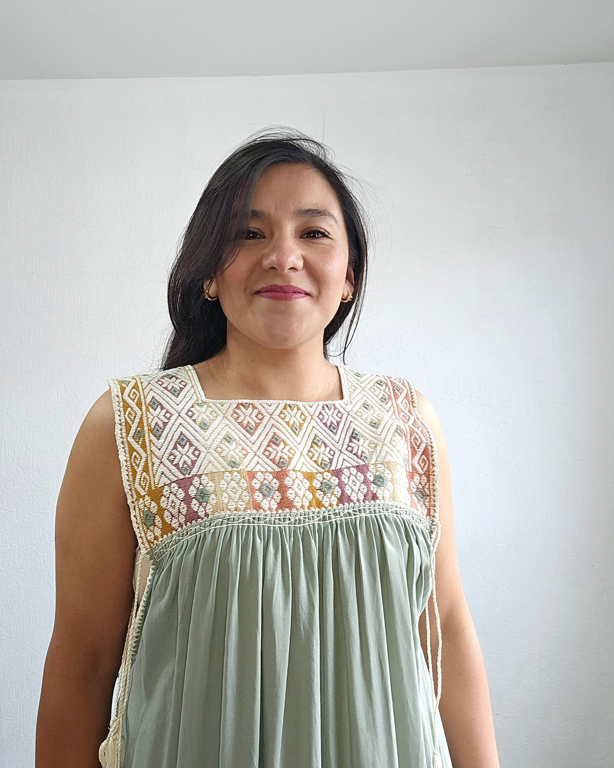 Vestido Teresa Menta Rosa Telar Unitalla