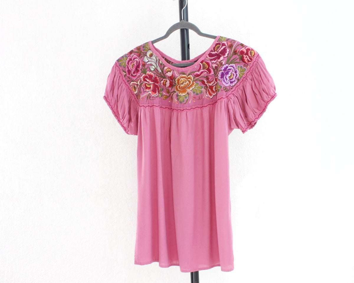 Blusa Abigail Flores Rosa Palo XL - XXL