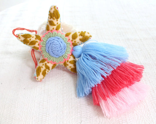 Estrella Rococo Rosa Azul Coral Rosa