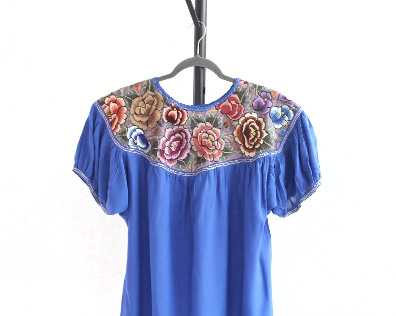 Blusa Abigail Flores Azul Rey XL - XXL