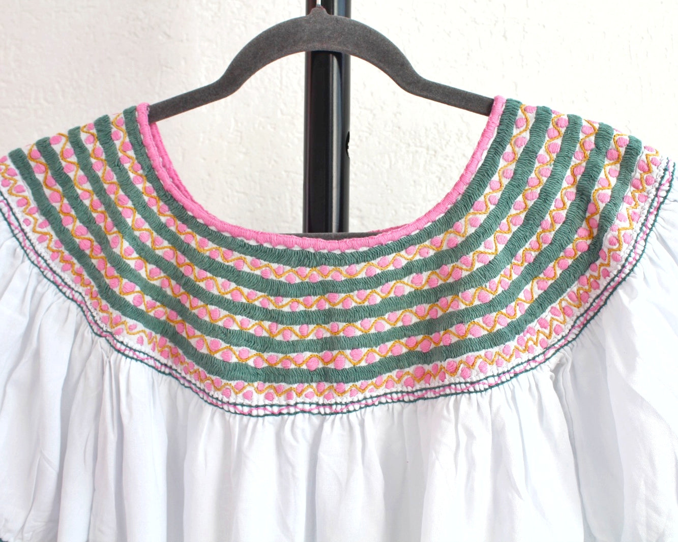 Blusa Catalina Blanco Rosa  Unitalla