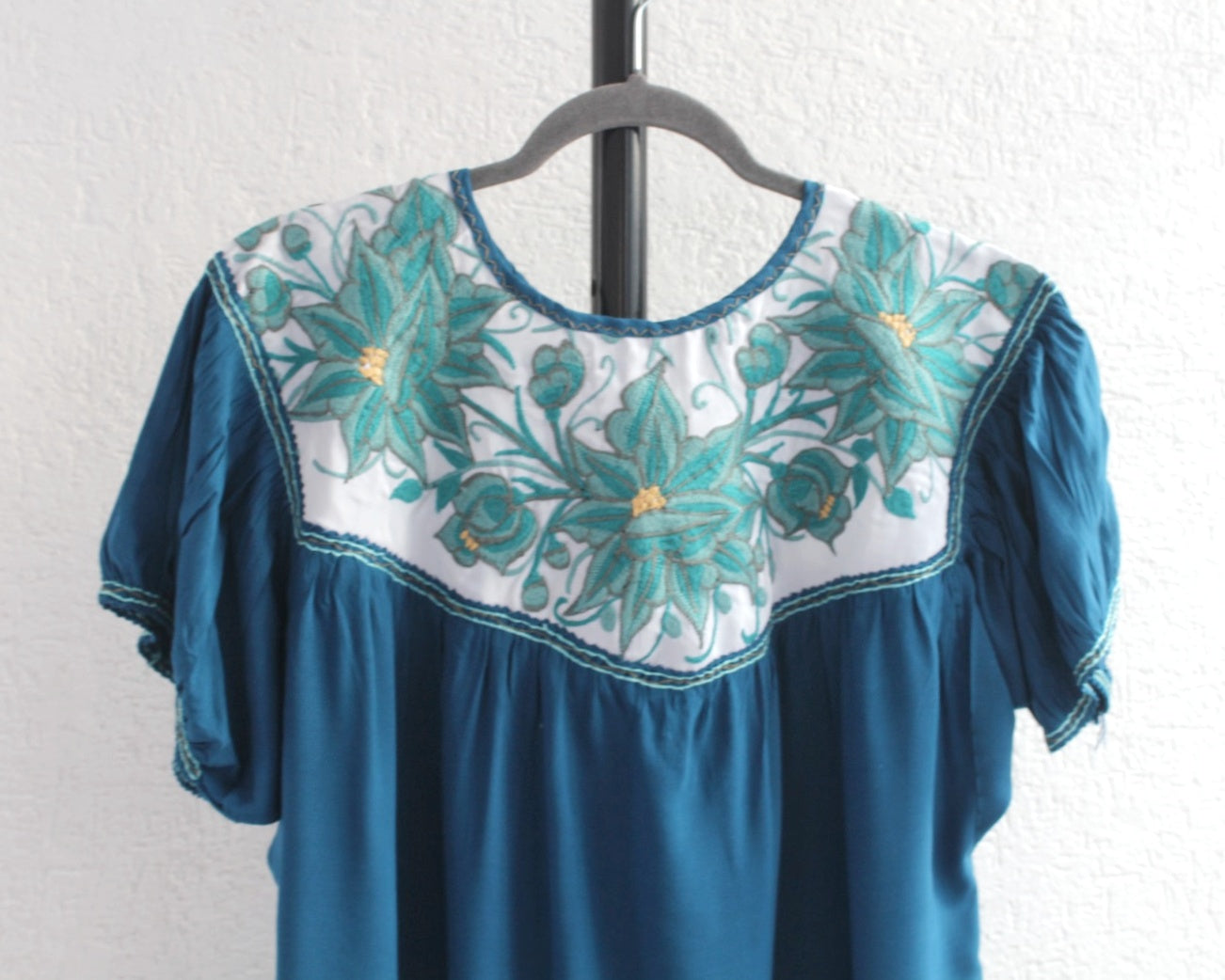 Blusa Abigail Flores Azul Indigo XXL