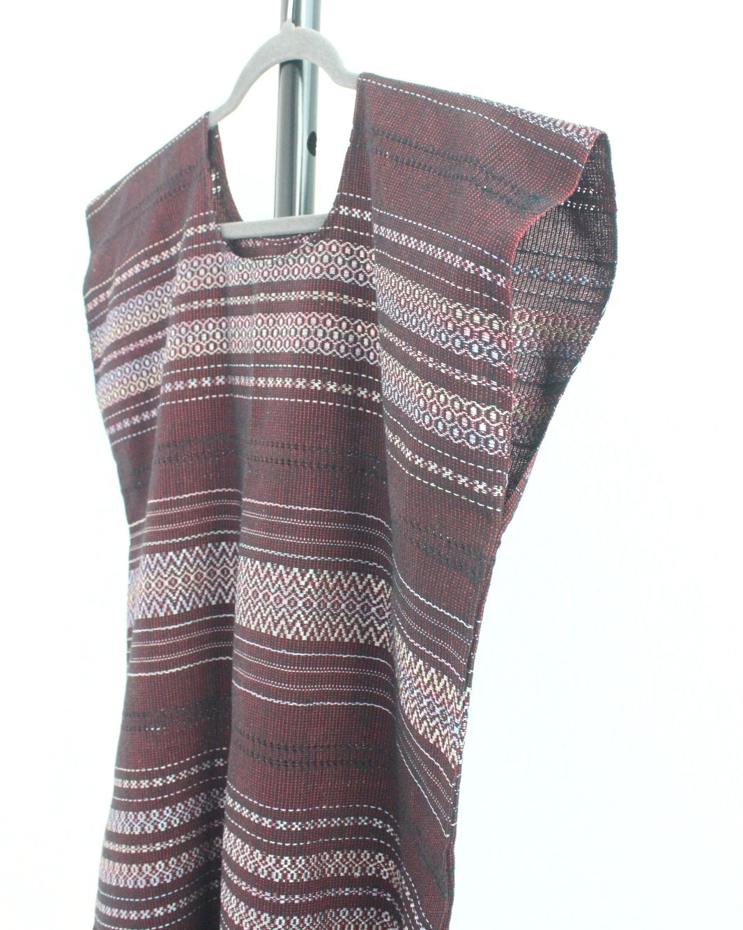 Huipil Lety Vino Gris  Negro Unitalla