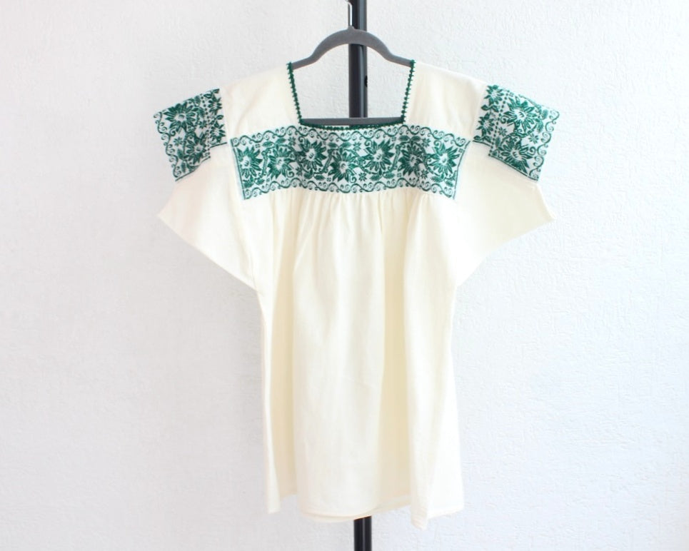 Blusa Tradicional Bordada Flores Verde XL XXL