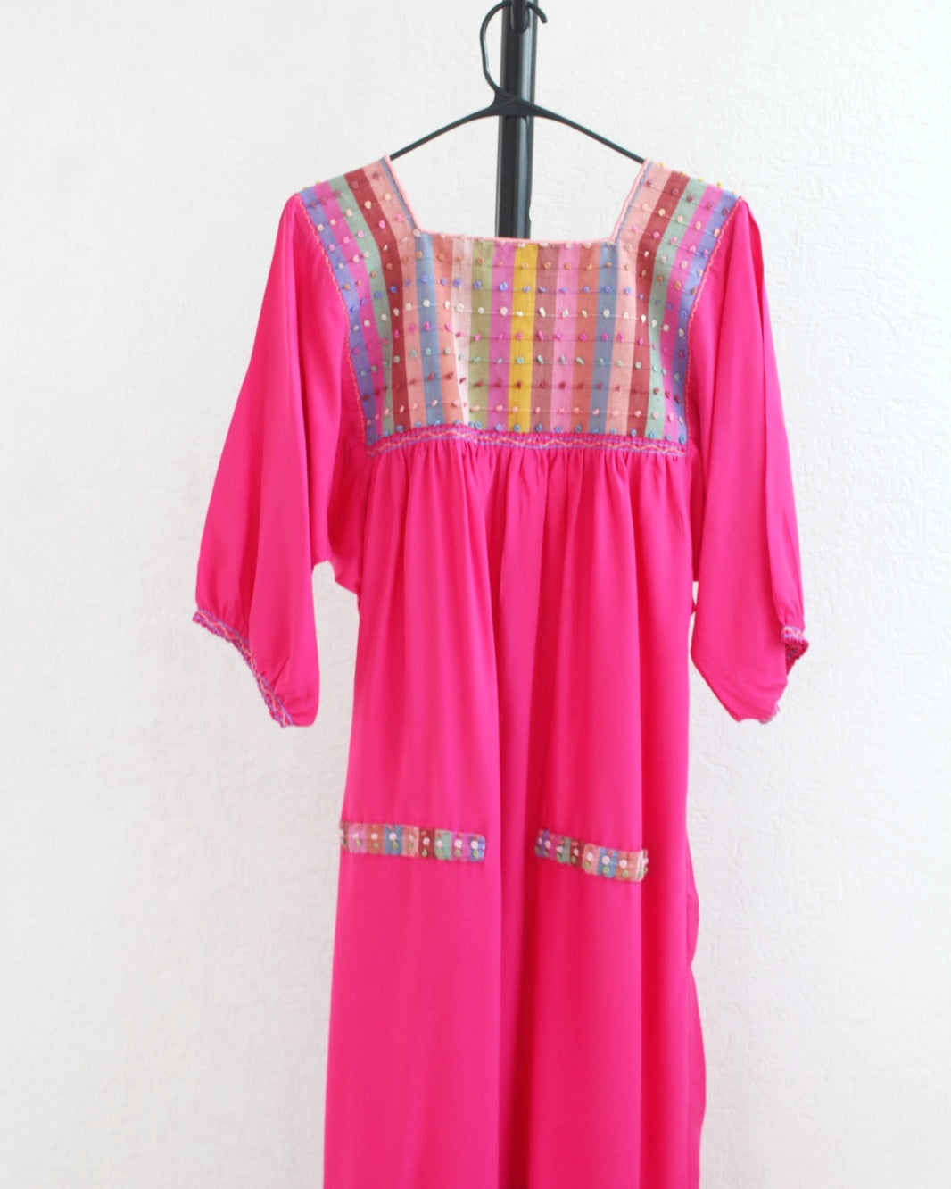 Vestido Nuditos 3/4 Manga Rosa Mx