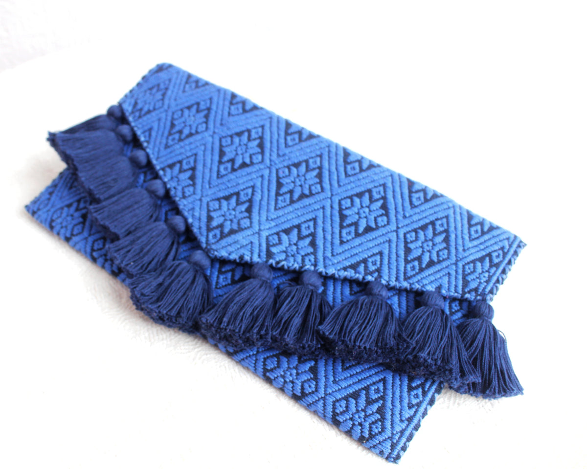 Clutch Artesanal Estrellas Azul