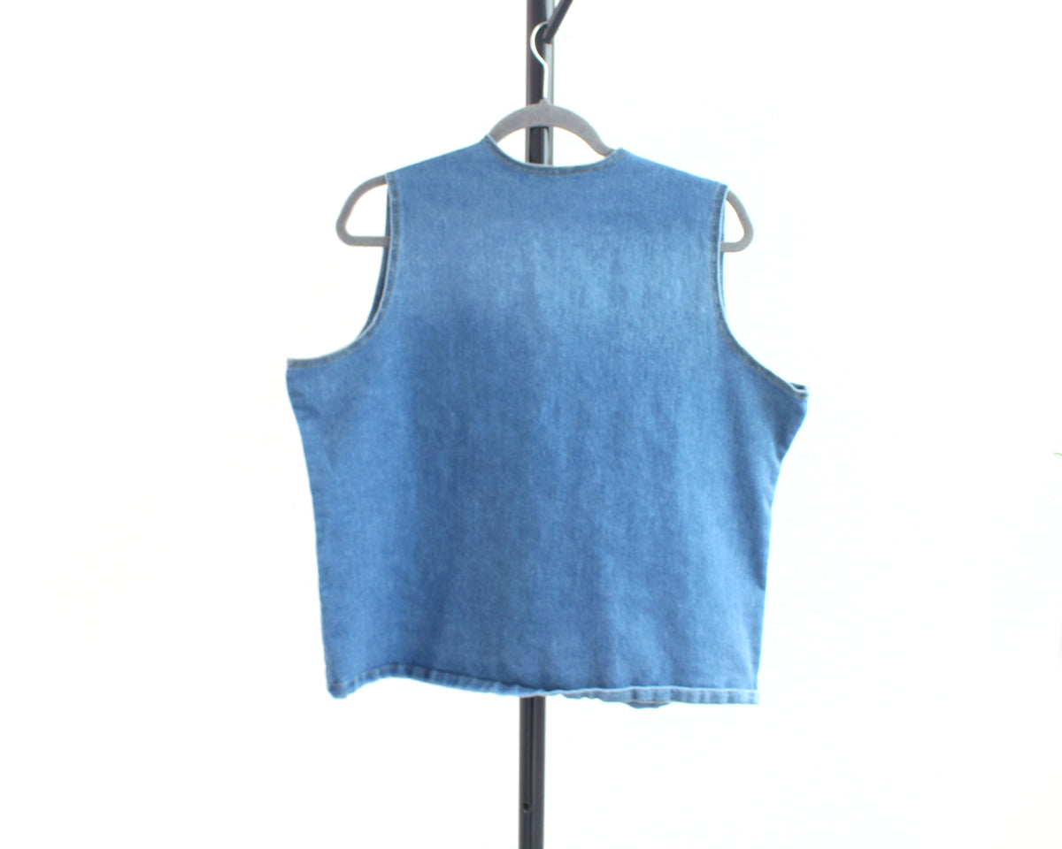 Chaleco Flores Azul 2XL