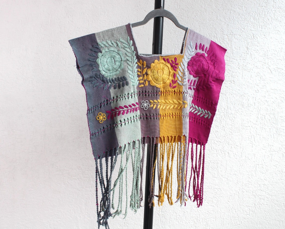 Crop Top Flores Gris Amarillo Fiusha