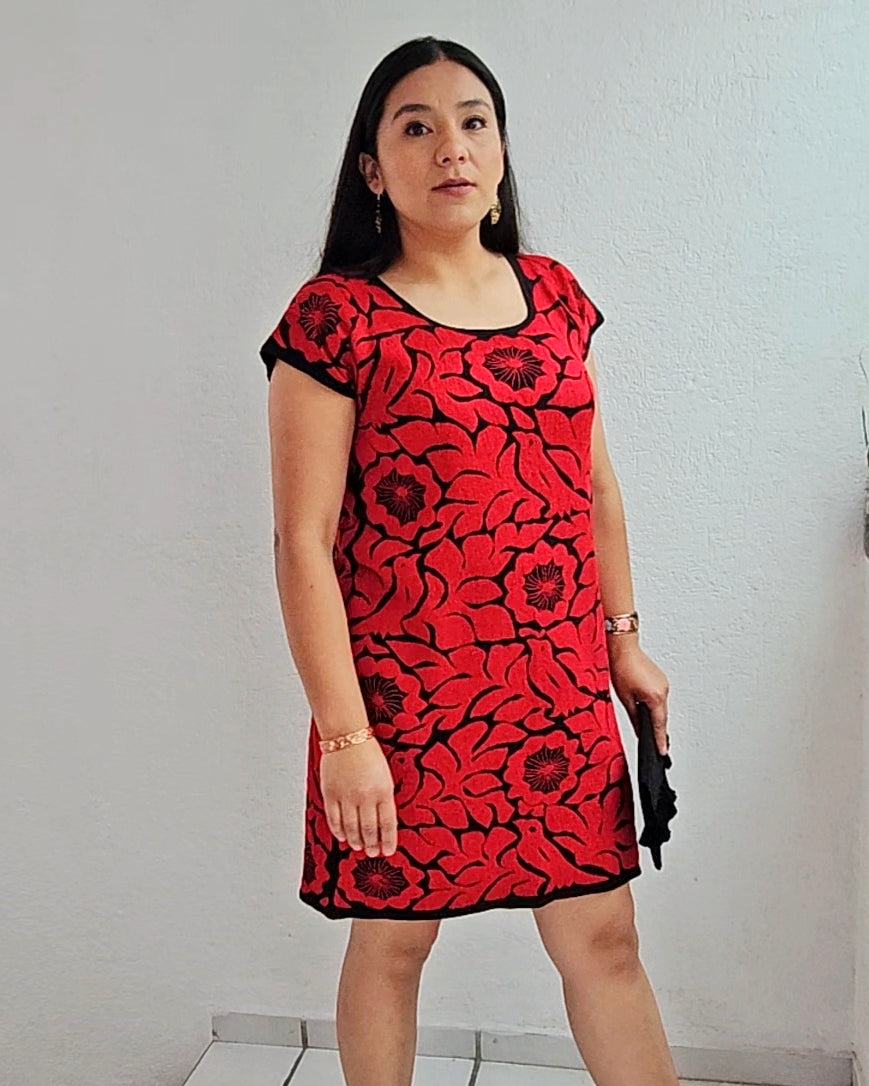 Huipil Jalapa de Diaz Rojo Negro