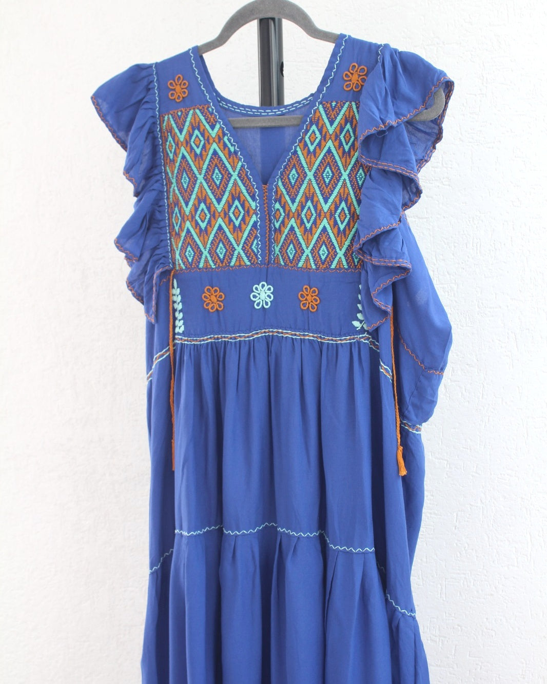 Vestido Antonia Azul Turquesa Amarillo