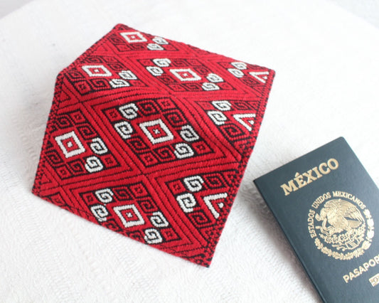 Porta Pasaporte Pejel Rojo Negro