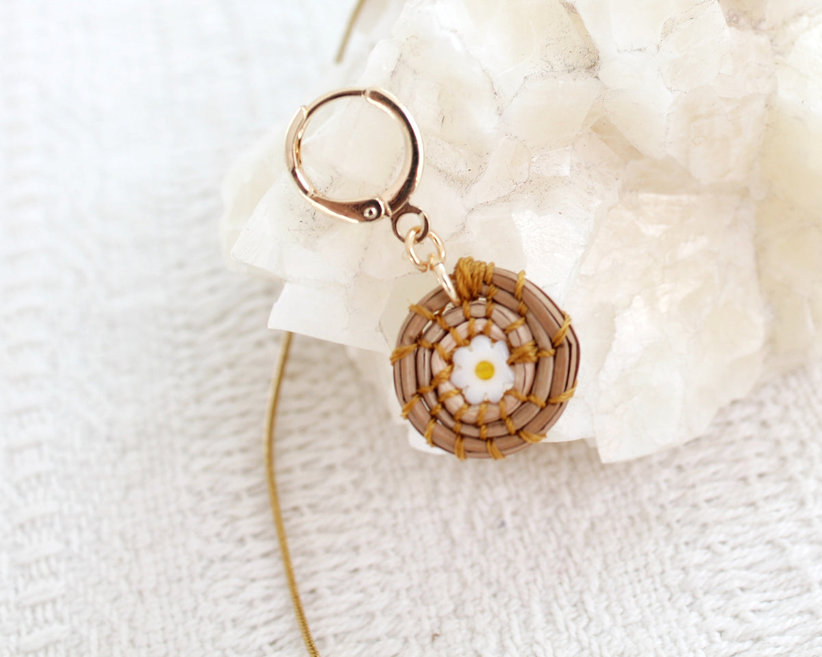 Aretes y Collar Ocoxal Flores Blancas