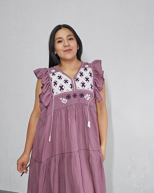 Vestido Antonia Malva Blanco 2XL