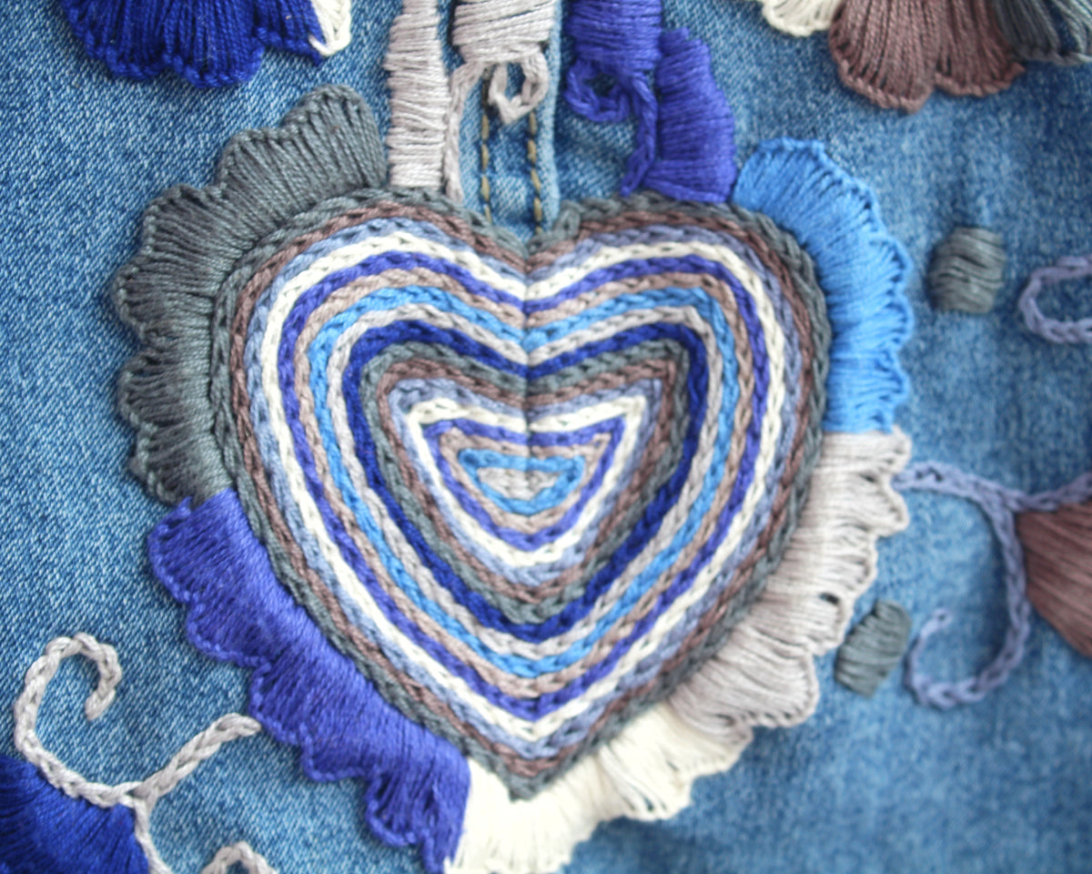 Chaleco Flores Azul 2XL