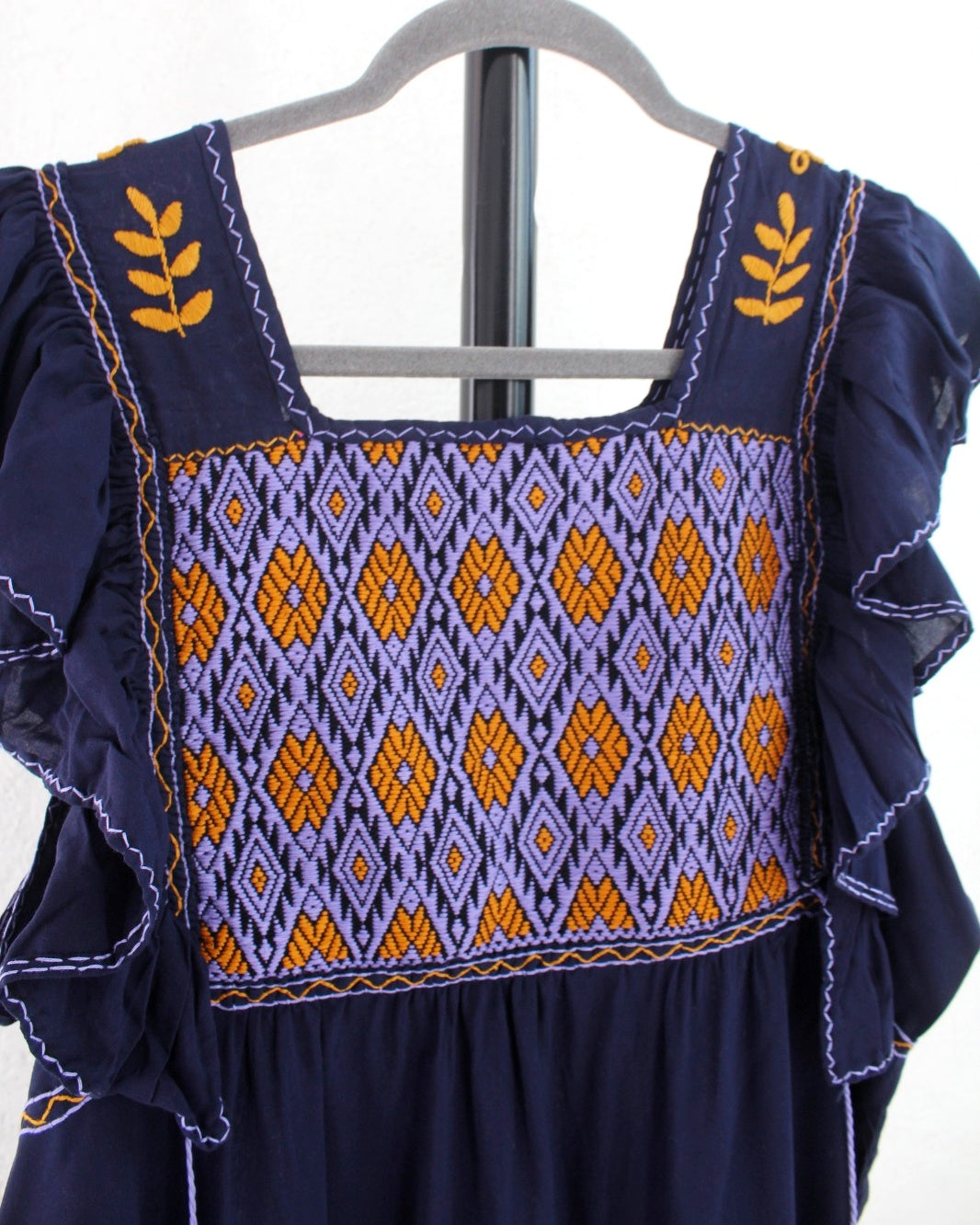 Vestido Josefina Azul Marino Amarillo Unitalla