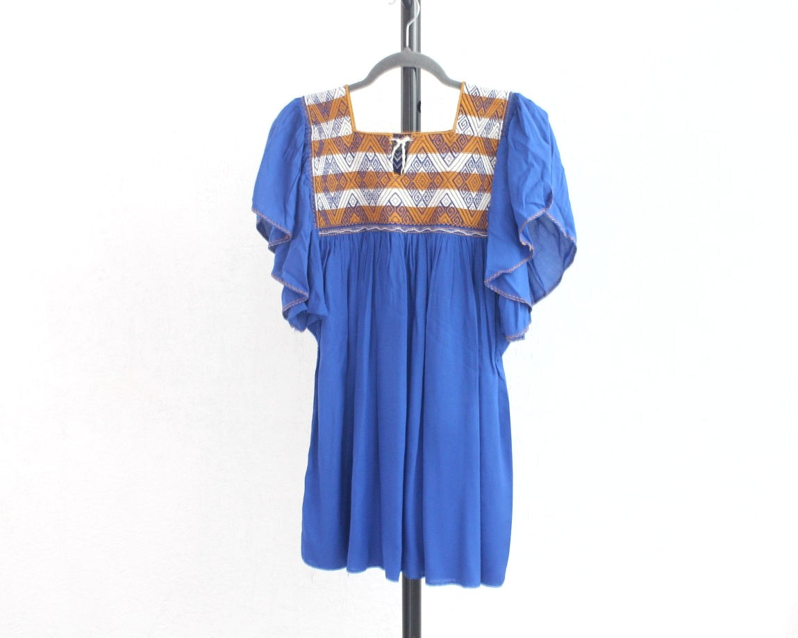 Blusa Juana Azul Amarillo Blanco