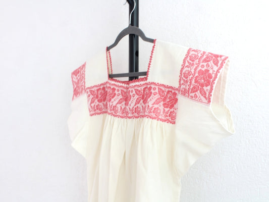Blusa Tradicional Bordada Rosas Rosa XL-2XL