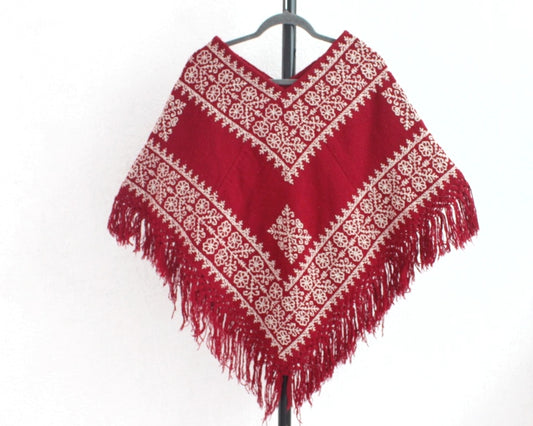 Mañanita Flores Rojo Blanco Bordado Mazahua