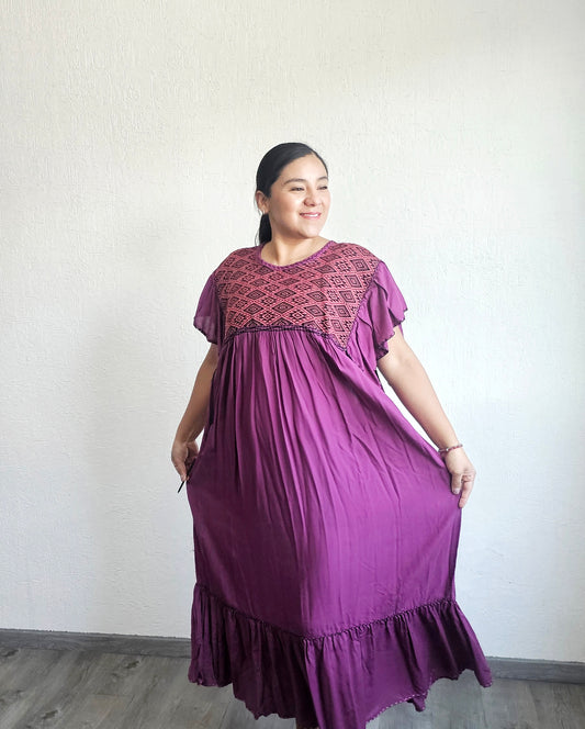 Vestido Margarita Estrellas Violeta  XL - XXL