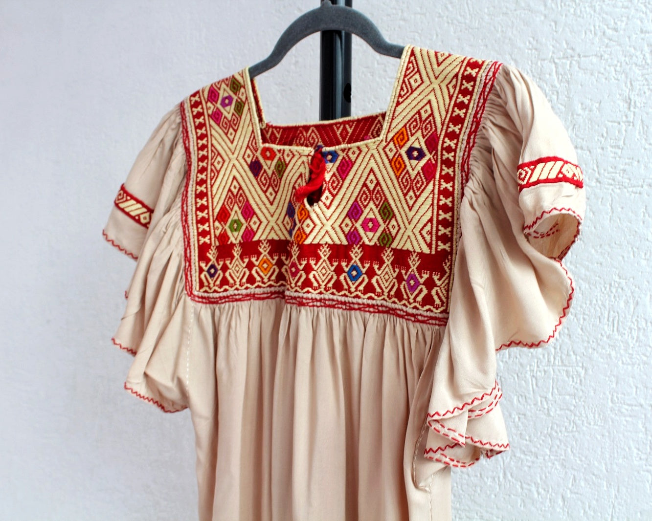 Blusa Juana Beige Rojo Unitalla
