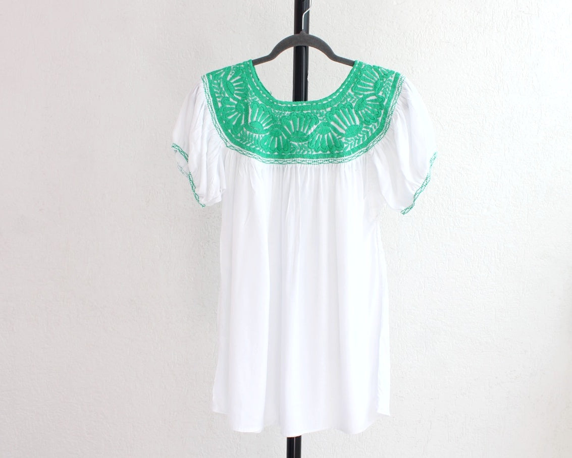 Blusa Aguacatenango Blanco Verde