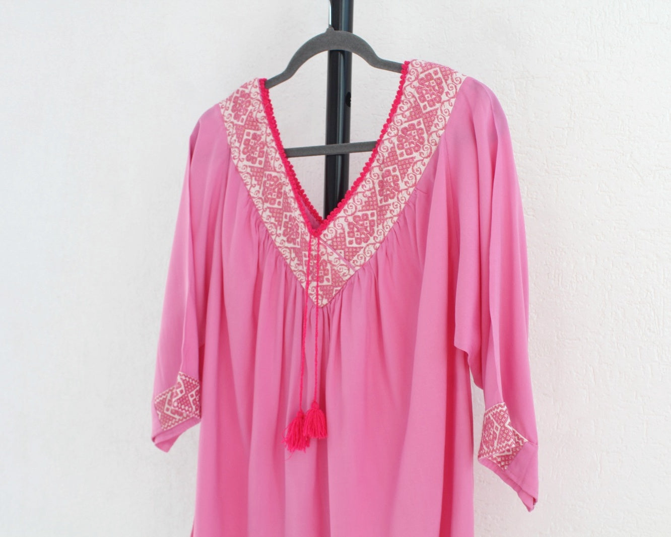 Blusa Cuello V Rosa Claro Florecitas XXL - XXXL