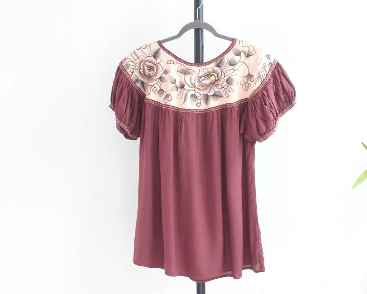Blusa Abigail Flores Marsala XL - XXL
