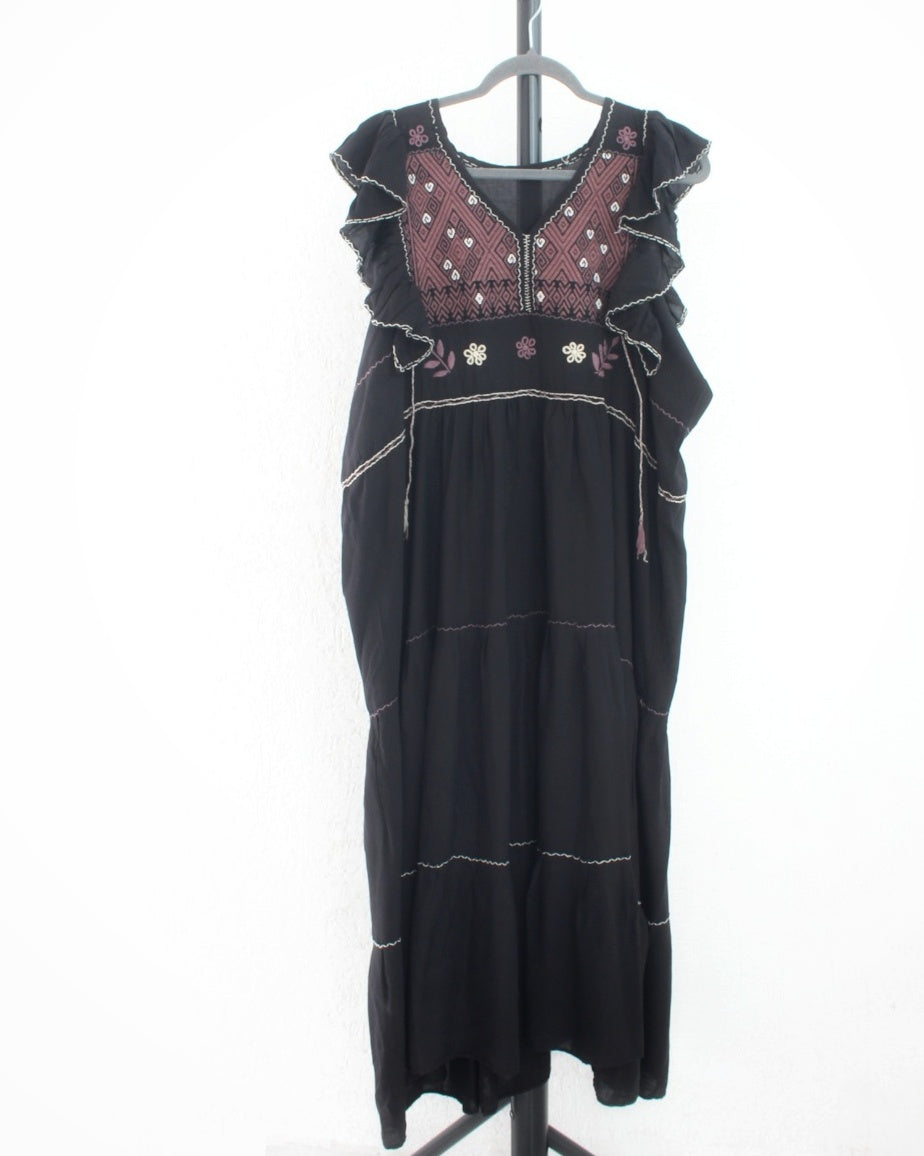 Vestido Antonia Negro Vino