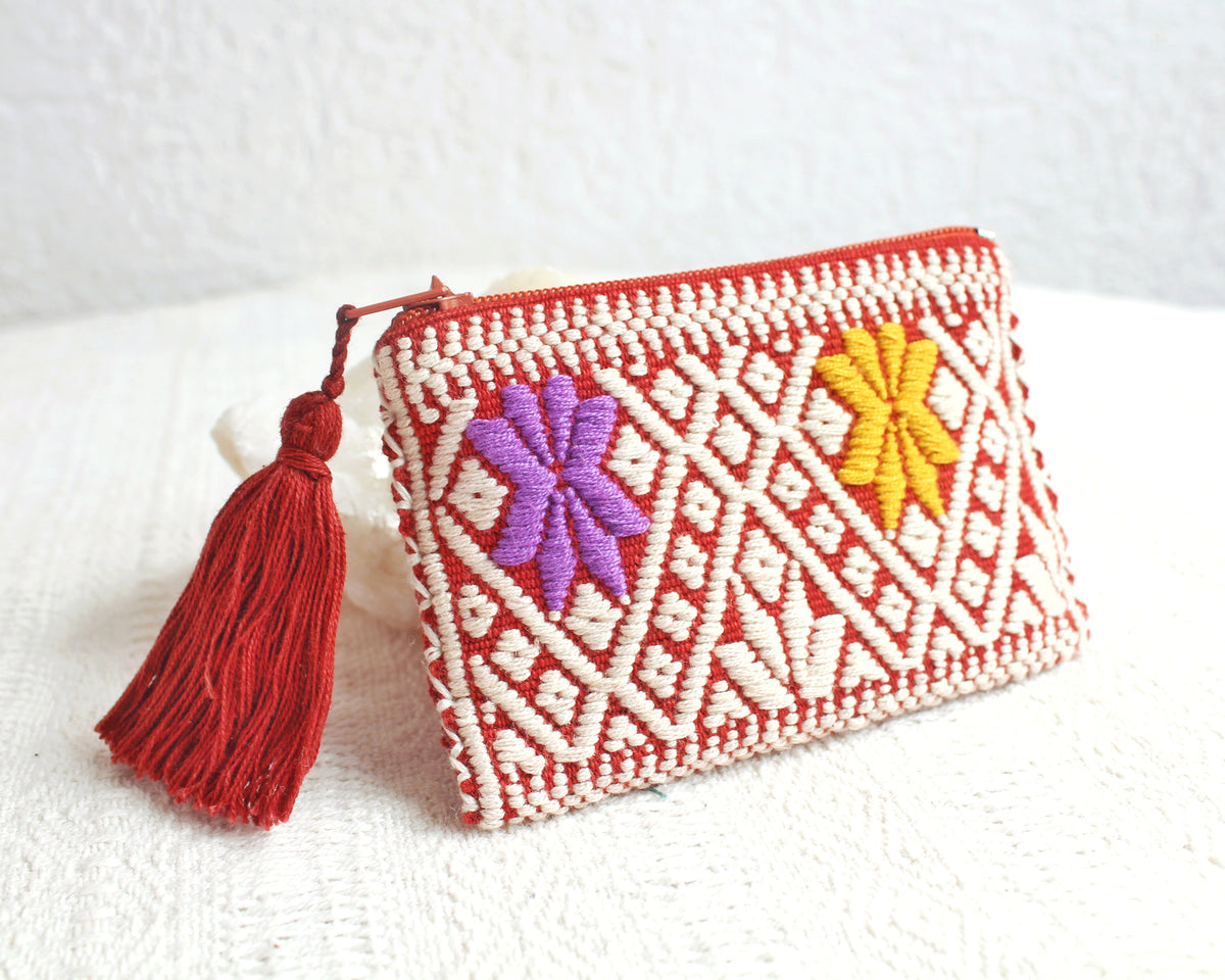 Mini Monedero Estrellitas Beige Marrón