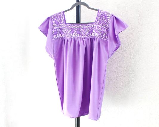 Blusa Bordada Tania Lila Pajaritos CH - M