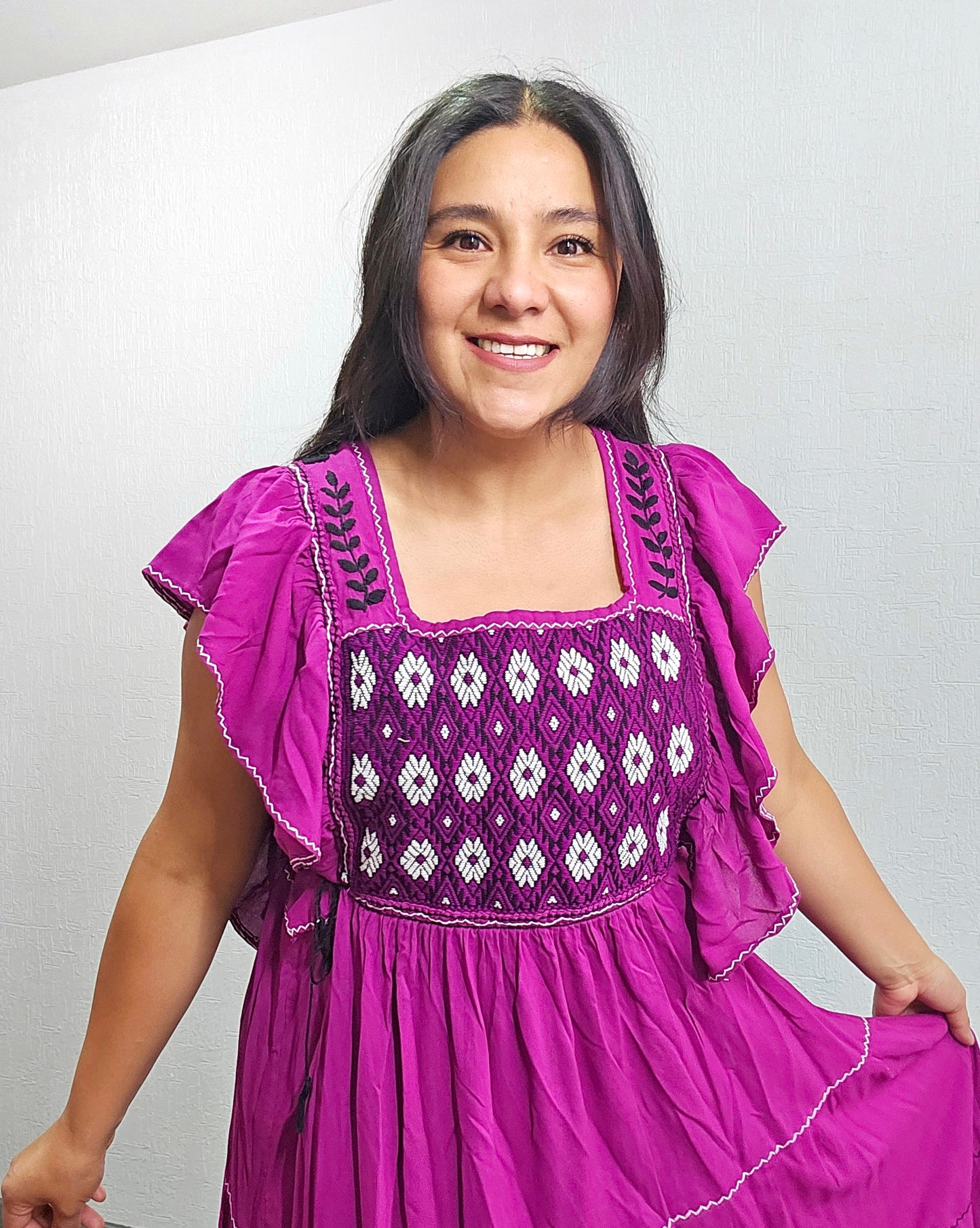 Vestido Josefina Violeta Negro Unitalla