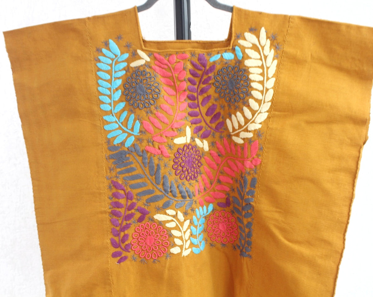 Huipil Flores  XL - 2XL Amarillo Colores