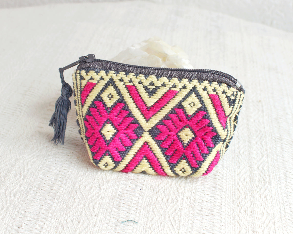 Mini Monedero Estrellas Rosa Beige Gris