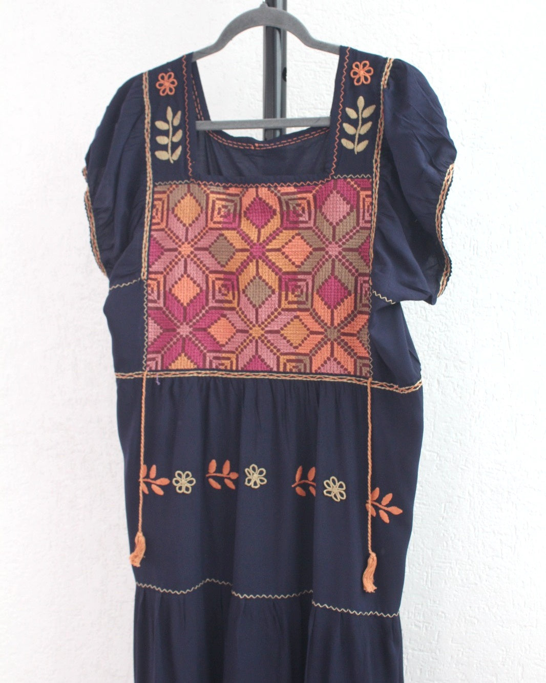 Vestido Maribel Flores Azul Marino  L / XL