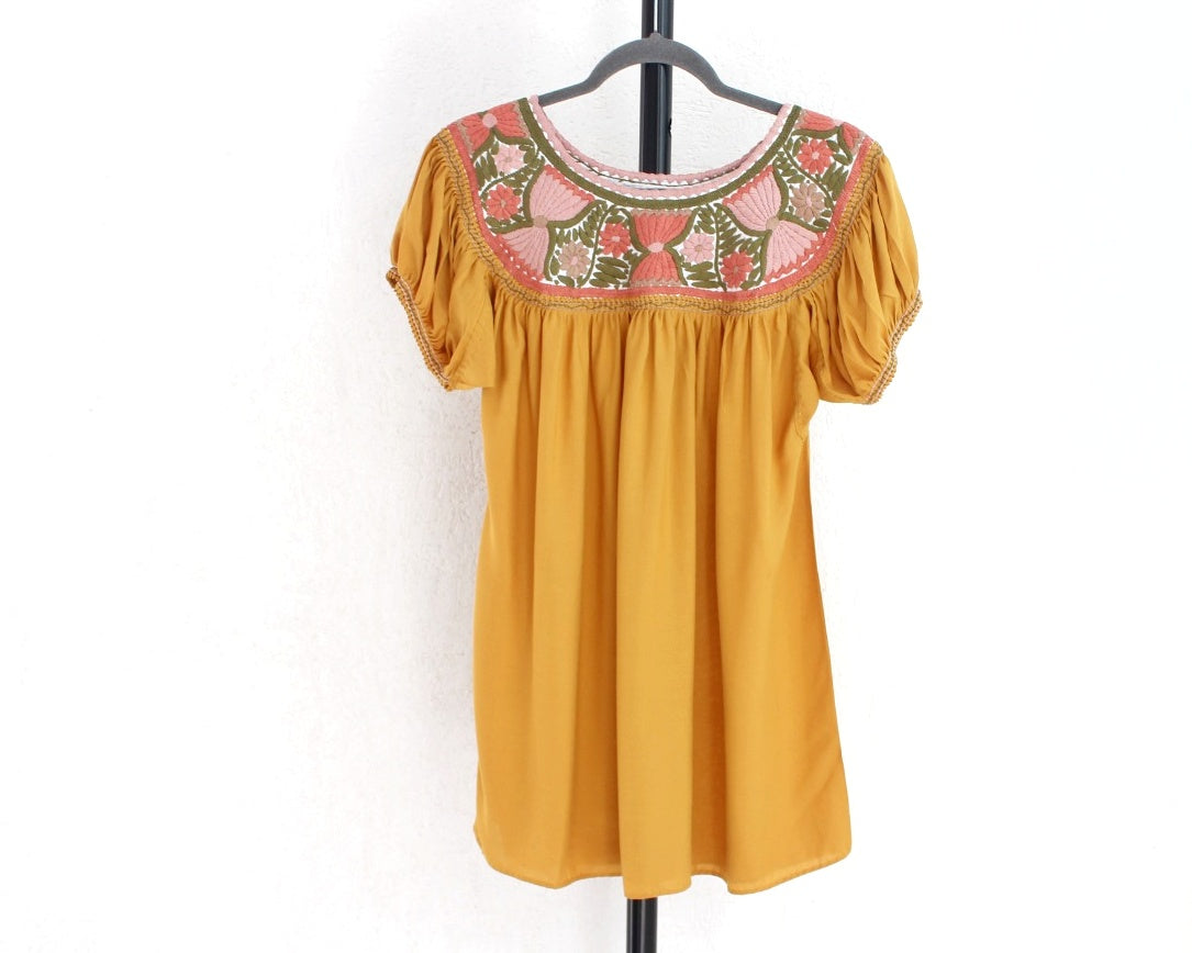 Blusa Aguacatenango Amarillo Verde Rosa