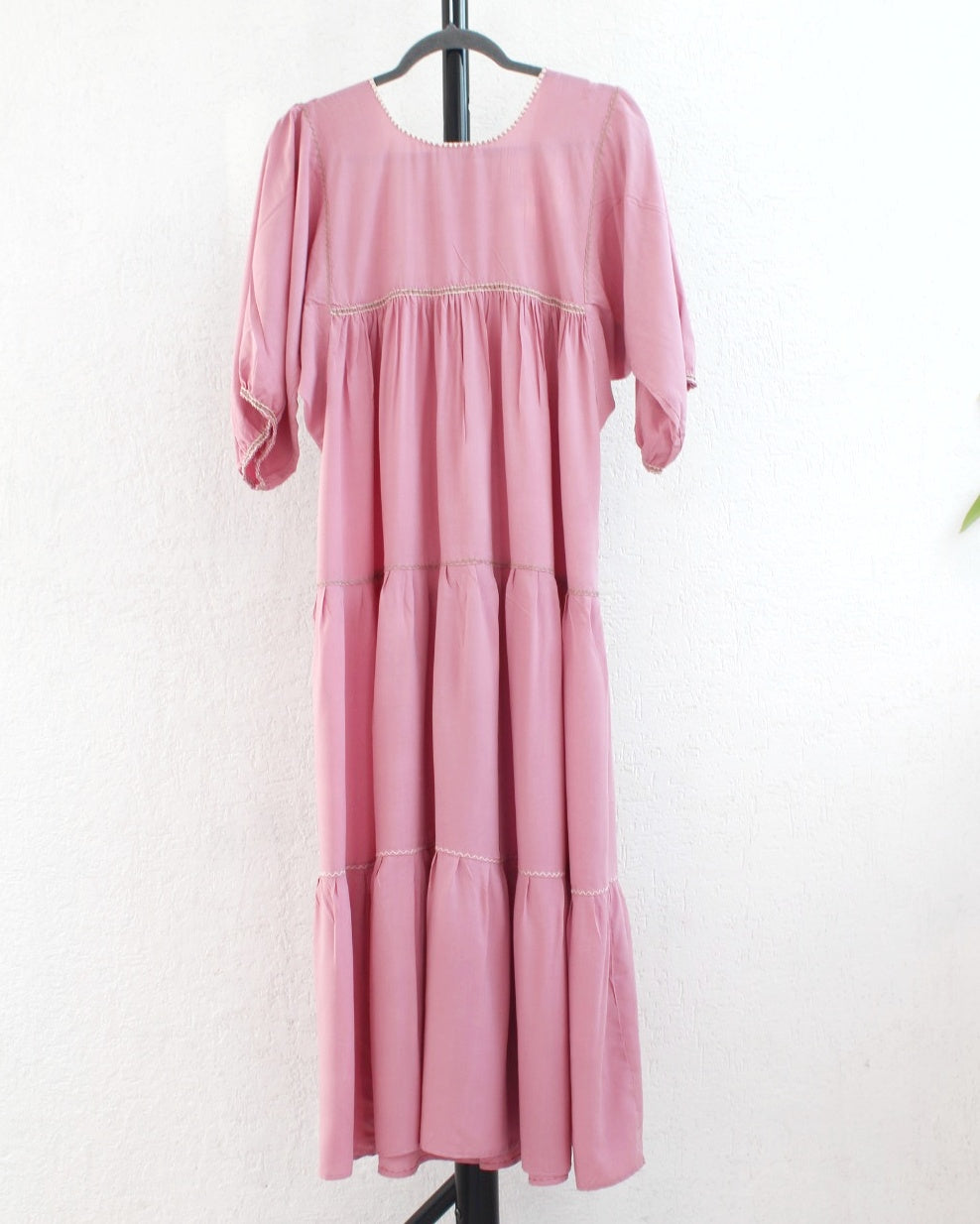 Vestido Maria Flores Rosa Verde L / XL