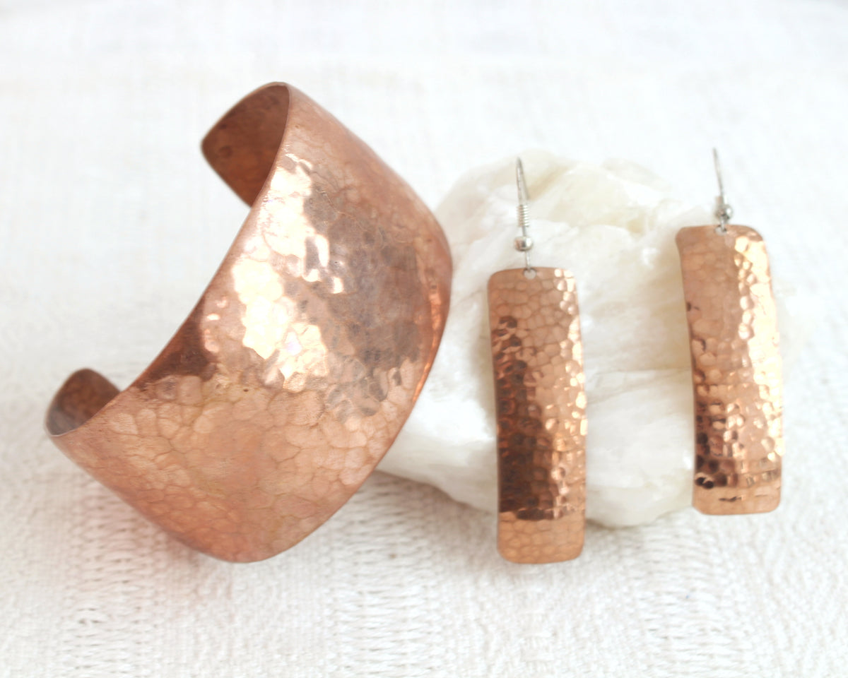 Aretes y Pulsera Cobre