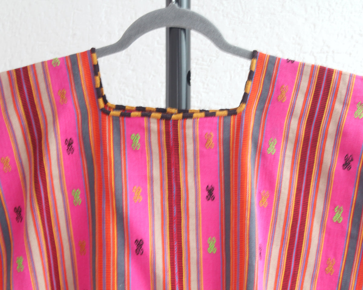 Huipil Corto Pantheló Rosa Beige Naranja