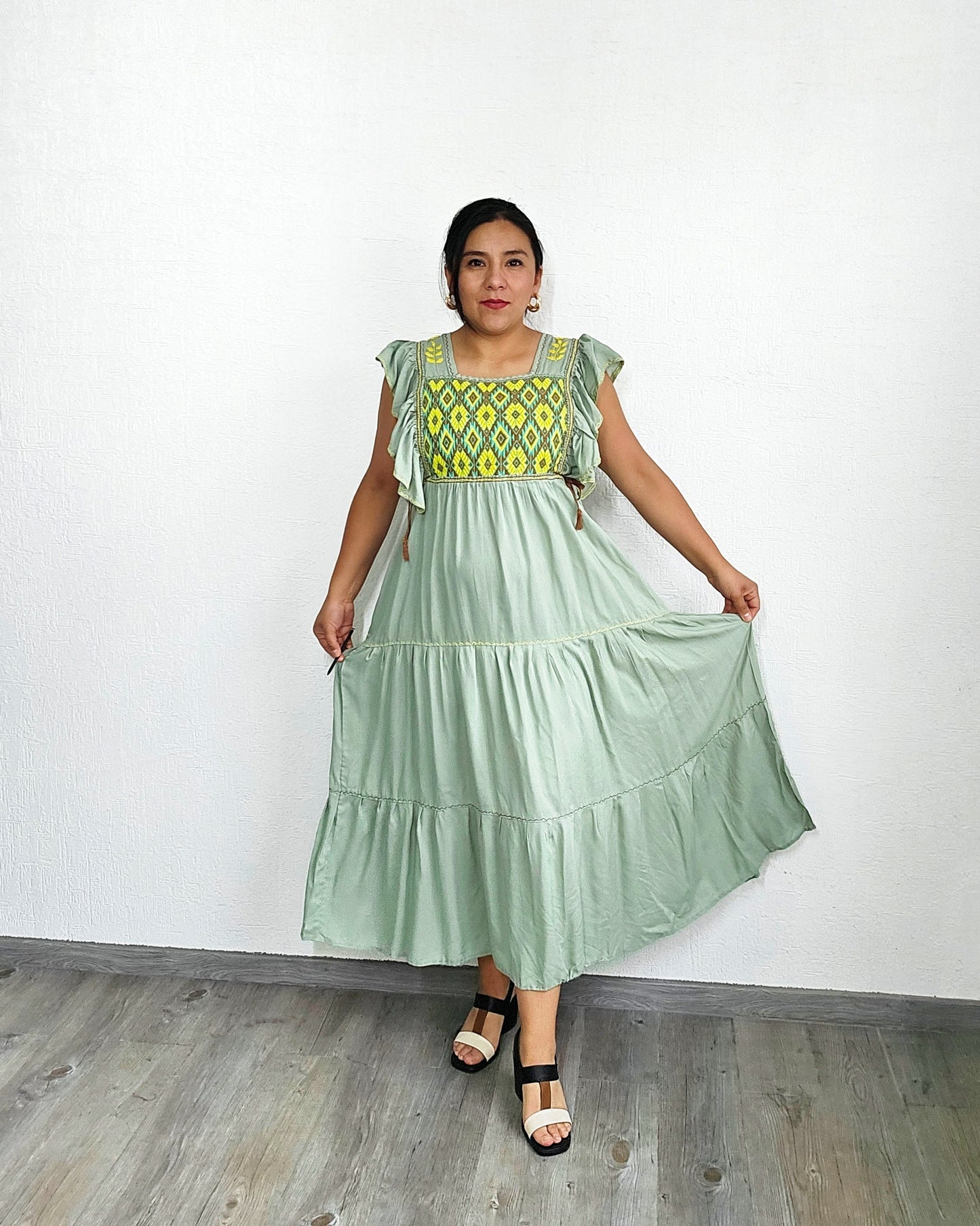 Vestido Josefina Menta Amarillo Unitalla