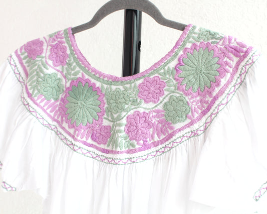 Blusa Aguacatenango Blanco Lila Menta